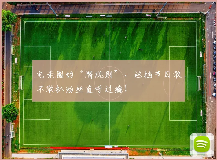 电竞圈的“潜规则”，这档节目敢不敢扒粉丝直呼过瘾！